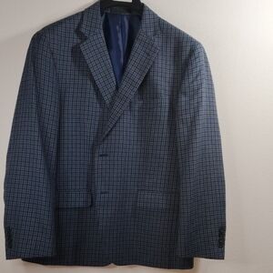 Geoffrey Beene Navy Checkered Blazer